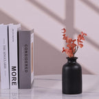 6 Pack Matte Black Ceramic Bud Vases – 5” Modern Boho Mini Vases for Flowers, Pampas Grass, or Dried Stems – Small Rustic Centerpieces for Home Decor, Wedding Table, and Party Displays