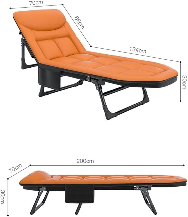 Portable Sun Lounger Folding Camping Bed Cot Reclining Lounge Chair 6-Position Adjustable Backrest with(Light Grey)