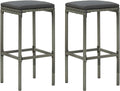 vidaXL 2/3/4/6x Bar Stool with Cushions Poly Rattan Counter Seat Multi Colors