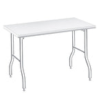 Garvee Folding Stainless Steel Table, 48x24 in, 400 LB Capacity, Heavy Duty Metal Foldable Prep/Work Table, No Assembly, Portable Workbench for Kitchen Laundry Restaurant Camping Garage