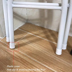 Portable Folding Bar Stool with Backrest, Round Padded Adult Kitchen Folding Chair, Tall Folding Chair, Counter Height Folding Stool for Home, Office (Color : White, Size : Short 55cm/22in)