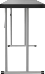 Flash Furniture Kathryn 6' Rectangular Plastic Folding Table, Long Plastic Foldable Table for Indoor/Outdoor Events, Black