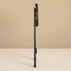 Folding Bar Stool, 24 Inch Height, Padded Vinyl Seat, Metal Frame, Black, Portable