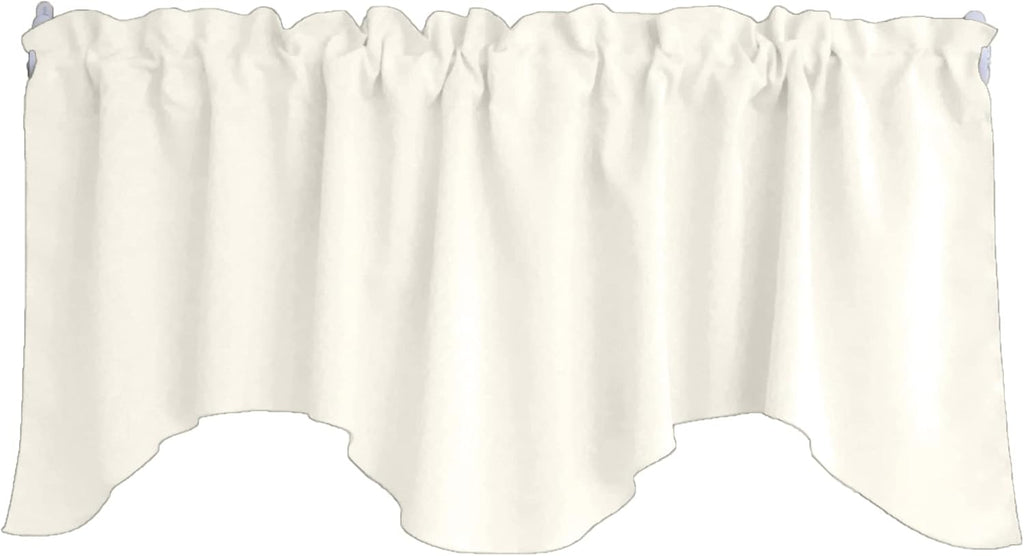 Zen Creative Designs Solid Poplin Scalloped Window Valance Home Décor Bedroom Nursery Kitchen Window (Ivory)