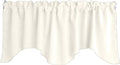 Zen Creative Designs Solid Poplin Scalloped Window Valance Home Décor Bedroom Nursery Kitchen Window (Ivory)