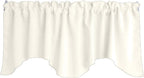Zen Creative Designs Solid Poplin Scalloped Window Valance Home Décor Bedroom Nursery Kitchen Window (Ivory)