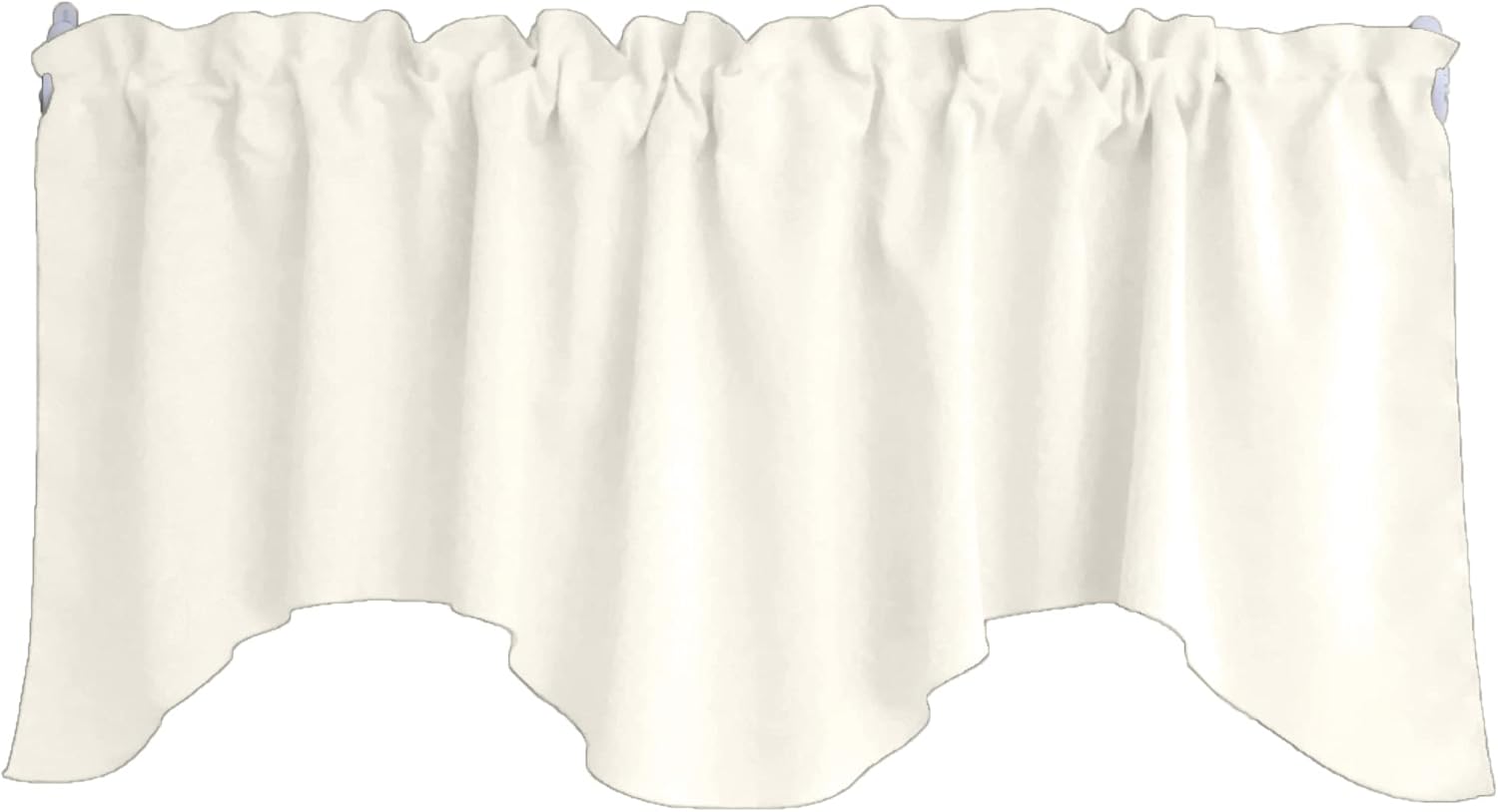 Zen Creative Designs Solid Poplin Scalloped Window Valance Home Décor Bedroom Nursery Kitchen Window (Ivory)