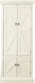 Rustic Double Door Pantry Soft White