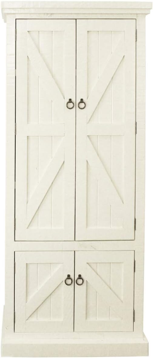 Rustic Double Door Pantry Soft White