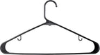 ZenStyle 100 Pack Standard Size White Plastic Hangers for Clothes Lightweight Space Saving Tubular Clothing Hangers (Black)