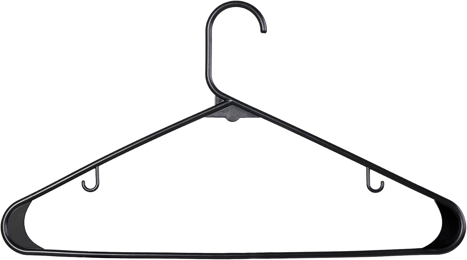 ZenStyle 100 Pack Standard Size White Plastic Hangers for Clothes Lightweight Space Saving Tubular Clothing Hangers (Black)