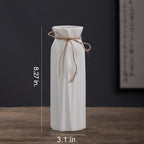 White Ceramic Vase-Flower Vase Dried Flower Vase for Modern Home Decor, Fit for Foyer Living Room Fireplace Bedroom Kitchen,Decent Gift, 8.27" H
