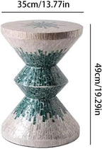 Tiny Side Table Home Living Room Decoration Sofa with Some Creative Turquoise Green Shell Blocks