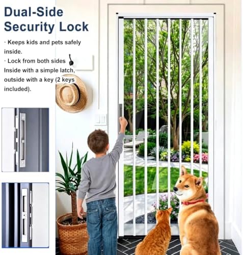 Aluminum Custom Folding Door Space Saving Divider for Bedroom Kitchen Corridor Balcony Terrace Retail Store Cafe, Easy to Install Accordion Doors Panel(32x78in(81x198cm))