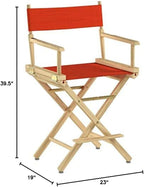 Casual Home 24" Director's Chair Natural Frame with Orange Canvas, Counter Height
