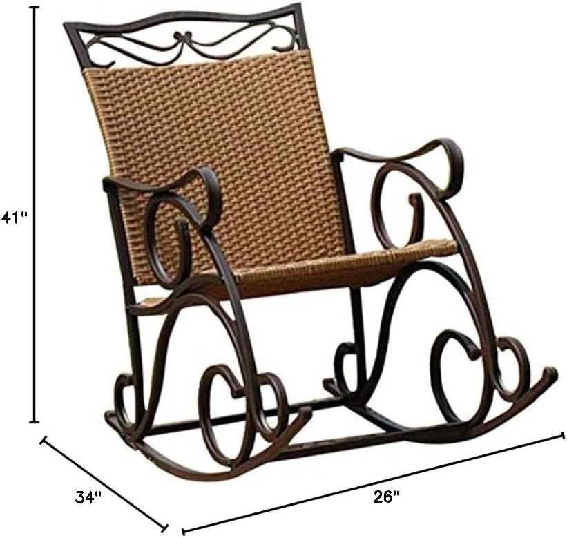 International Caravan Wicker Resin/Steel Porch Rocker