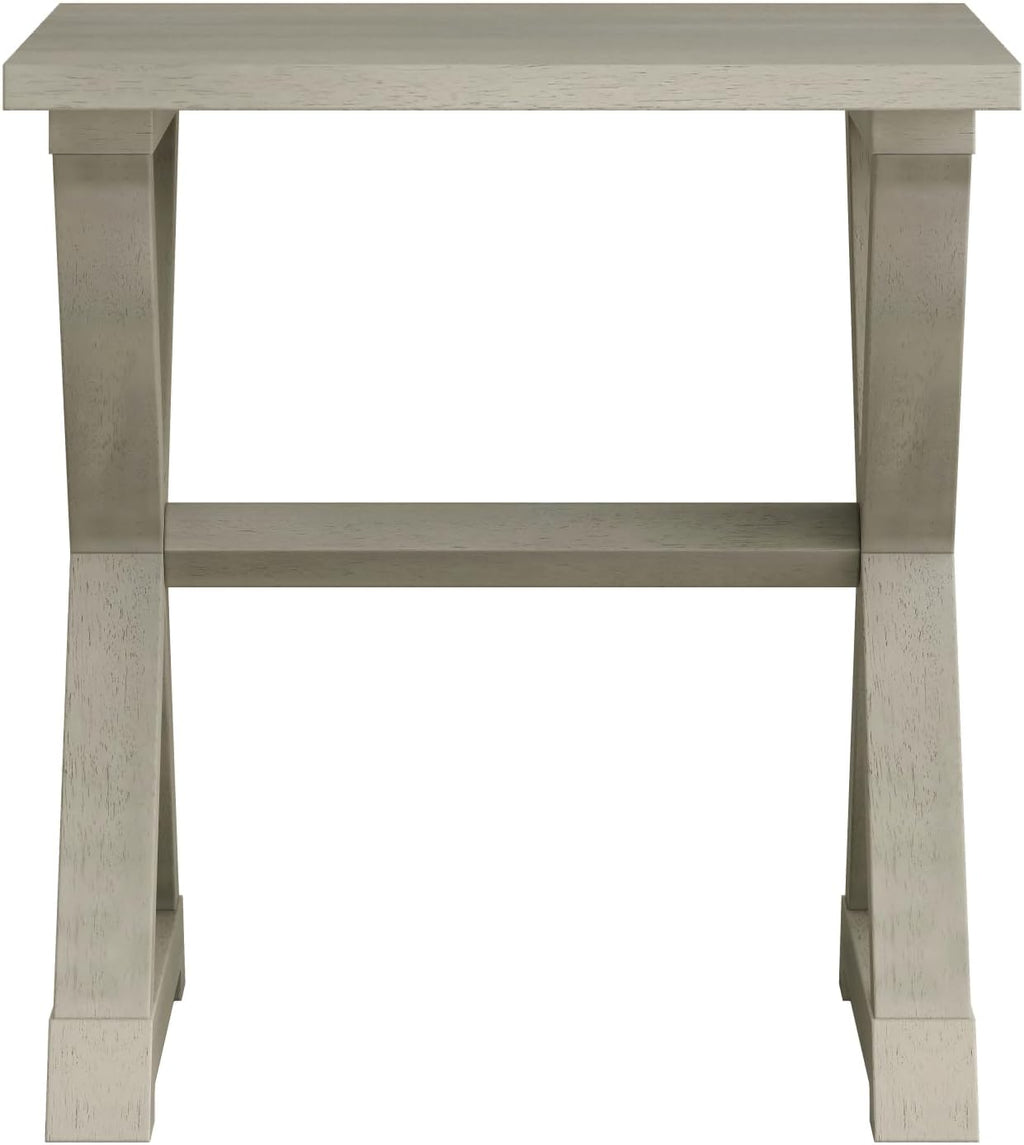 End Side Table, Modern Simplistic End Table, Night Stand, Open Shelf Design X-Legs Nightstand, Criss-Crossed Bedside Table for Living Room Bedroom