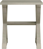 End Side Table, Modern Simplistic End Table, Night Stand, Open Shelf Design X-Legs Nightstand, Criss-Crossed Bedside Table for Living Room Bedroom