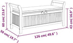 Wooden Patio Storage Bench with Cushion, Porch Storage Bench with Seat Cushion for Backyard, Patio, 49.6"x19.7"x23.6",-918