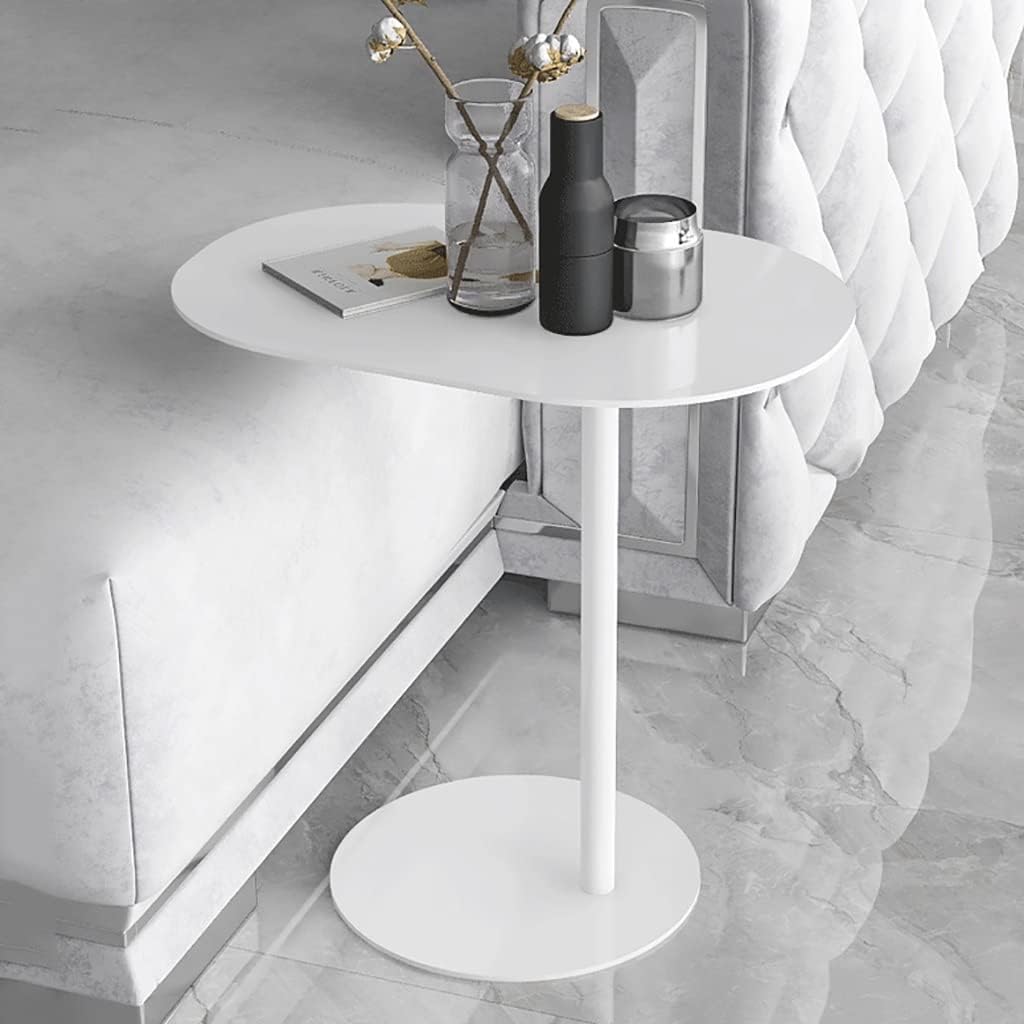 C-Shaped Side Table, Iron Living Room Table, Mini Corner Table for Bedroom or Cafe, Versatile Accent End Table