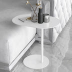 C-Shaped Side Table, Iron Living Room Table, Mini Corner Table for Bedroom or Cafe, Versatile Accent End Table
