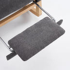 Rocking Chair Nursery with Footrest, High Back Rubber Wood Rocker for Adult Living Space, Gliding Armchair with Side Storage Pocket, Grey
