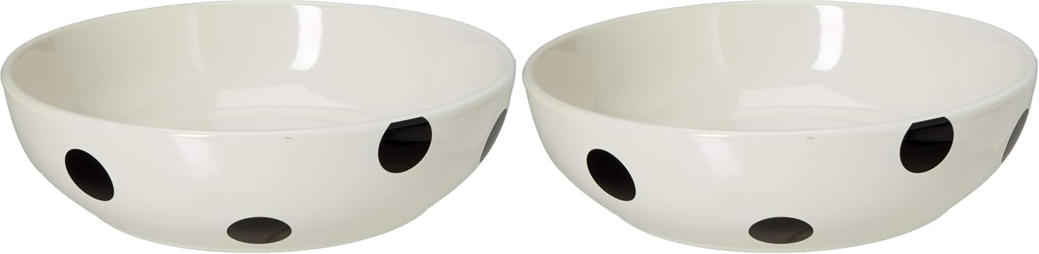 KATE SPADE Deco Dot Pasta Bowl, 1.45 LB, White (Pack of 2)