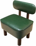 predolo Low Stool Solid Wood Legs Upholstered Short Stool Sturdy Construction Wooden Leg Makeup Bench for Kids, Entryway, Robot Stool