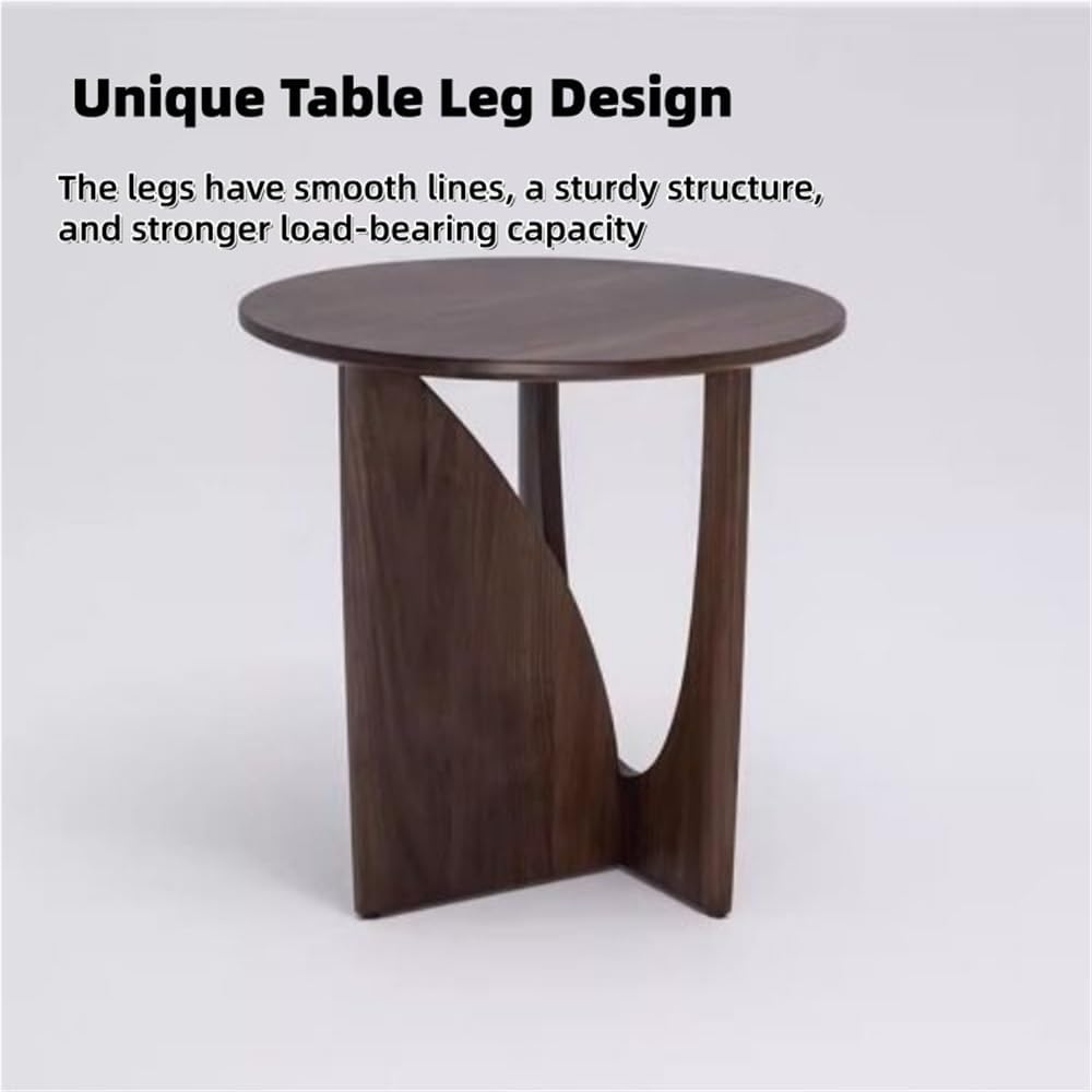 Wooden Round Side Table, Creative Small End Table for Small Spaces, Modern Night Stand, Accent Table Use in Living Room, Bedroom, Balcony(Natural)