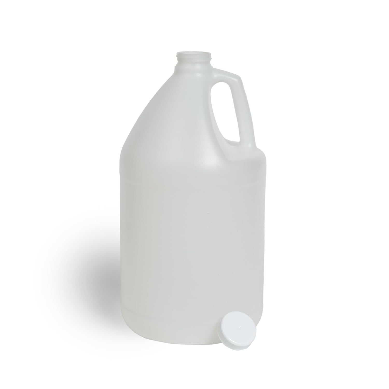 FastRack 1-Pack 1 Gallon Water Bottle - Round Plastic Jug Container with Lid | White Food Grade Gallon Water Jug, BPA-Free, Leak-Proof Pitcher with Lid Fermentation, Brewing, Storage & More