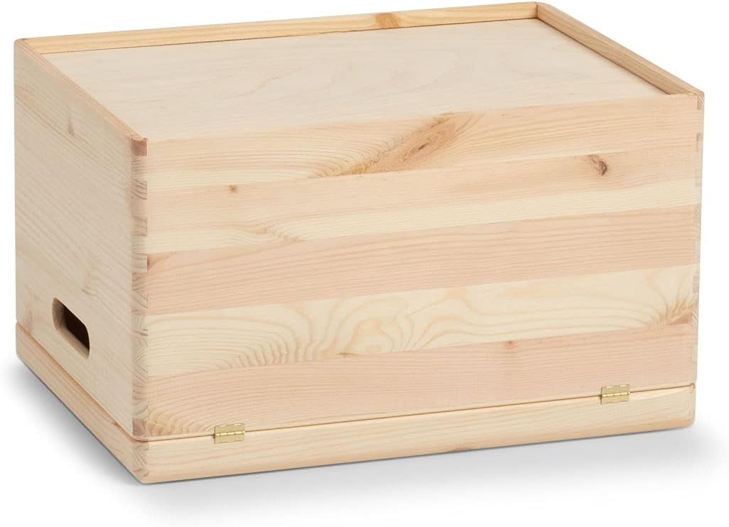 Zeller 13152 Boite multi-usage en bois de conifère avec couvercle, 40 x 30 x 24 cm