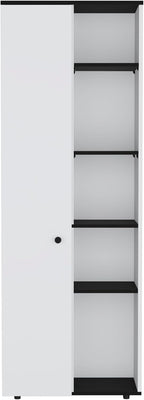 Kitchen Pantry Storage Cabinet with and Five Interior and Exterior Shelves