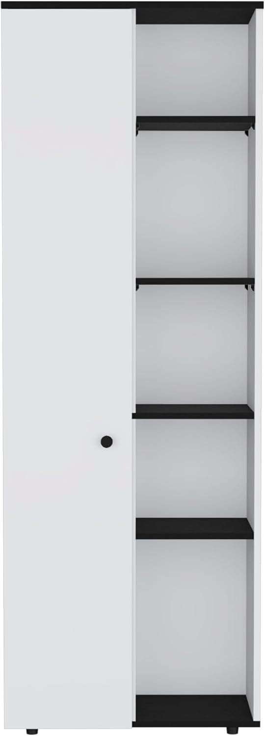 Kitchen Pantry Storage Cabinet with and Five Interior and Exterior Shelves