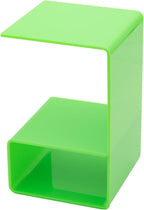 Acrylic End Table, 3-Tier Side Table for Small Spaces, Modern Translucent Design Nightstand for Living Room, Bedroom, Bathroom (Green)
