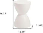HomeRoots 17" White Heavy Duty Plastic Round Pedestal End Table