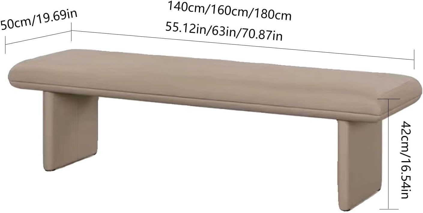 Modern Upholstered Pu Leather Bench Ottoman,Modern Tufted Long, Comfortable Footrest Stool Accent,end of Bed for Livingroom Entryway(140 * 50 * 42cm)