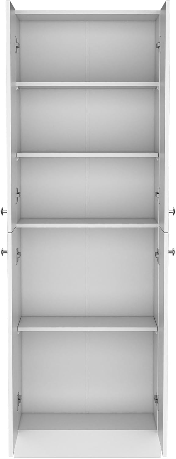 Kitchen Pantry 71" H, 4 Doors, 5 Adjustable Shelves, Laundry, White,for Kitchen