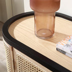 Entryway Cabinet Wooden Simple Dining Sideboard Home Kitchen Rattan Storage Cabinet Living Room Porch Tea Cabinet Sideboard Storage Cabinet