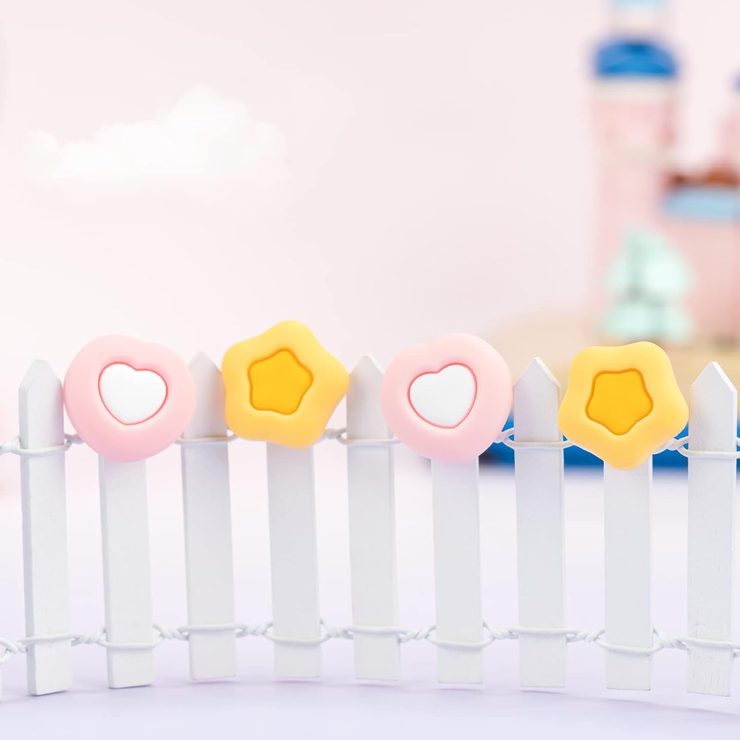 GeekShare Cute Silicone Joy Con Thumb Grip Caps, Joystick Cover Compatible with Switch/OLED/Switch Lite,4PCS - Cream Heart