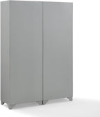 HomeStock Pantry Cabinet Set - 2 Piece Modular Kitchen Storage - Distressed Gray