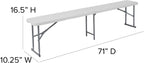 Flash Furniture Talbott 10.25''W x 71''L Bi-Fold Granite White Plastic Bench with Carrying Handle