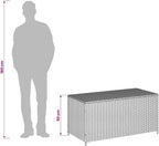 Garden Storage Box Outdoor 50.2 Gal Resin Wicker Bench with Lid and Lockable Seat for Patio, Deck, Backyard, and Porch Cushion Organizer Weather Resistant