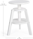 Guidecraft Adjustable Drafting Wooden Stool-White: Drafting Chair for Kids, 16”-18” Inch Toddler Stool for Kids' Art Studio Furniture | Adjustable Height Chair for Drawing, Painting, and Crafting