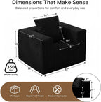 Small Boneless Sofa Chair No Assembly Couch in a Box Memory Foam Mini Cloud Reading Chair with Throw Pillow for Living Room Bedroom Playroom