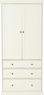 77 Inch High Freestanding Kitchen Sideboard, Farmhouse Sideboard Storage Cabinet with 3 Adjustable Shelves, 8 Door Shelves, 3 Drawers for Kitchen, Living Room and Dining Room (Cream)