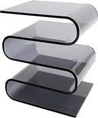S-Shaped Acrylic End Table, Side Table for Living Room, Bedside Table for Bedroom, Modern Furniture Organizer