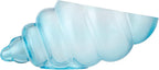 MDLUU Glass Shell Vase, 11-Inch Seashell Potpourri Holder, Large Decorative Conch Bowl for Shell Collection Display, Sea Glass, Air Plant(Blue)