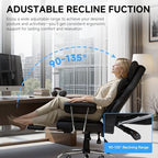 GTPLAYER Gaming Chair,Office Chair with Pocket Spring Lumbar Support, Ergonomic Comfortable Wide Office Desk Computer Chair with Outward Fixed Soft Armrests and Footrest (PU Leather, Black)