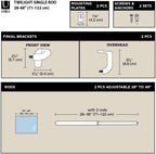Umbra Twilight Curtain Rod Set – Wrap Around Design Ideal for Blackout or Room Darkening Panels, 28 to 48 Inches, Gold