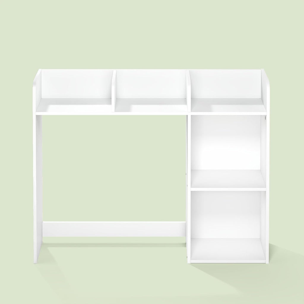 Hagen Desktop Bookshelf, Desk Hutch, Desk Organizer with 5 Shelves, for Home Office, Study Room, White